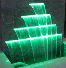 Swimming pool waterfall With Multi-color LED water spillway swimming pool cascade fountain wall pond water curtain