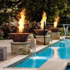 fire and water pool bowls swimming pool fire pit w...