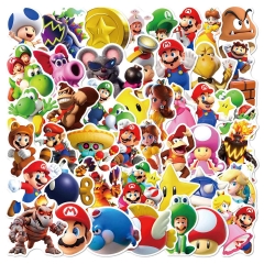 50PCS/SET Super Mario Bro Cartoon Waterproof Decoration Kawaii Anime Luggage Stickers