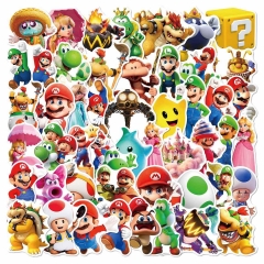 50PCS/SET Super Mario Bro Cartoon Waterproof Decoration Kawaii Anime Luggage Stickers