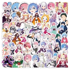 50PCS/SET Re: Life in a Different World from Zero Rem Cartoon Waterproof Decoration Kawaii Anime Luggage Stickers