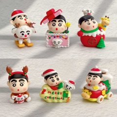 OPP Bag)6PCS/SET 6-7cm Crayon Shin-chan Cartoon Anime PVC Figure