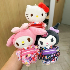 10cm 3 Styles Sanrio Hello Kitty Kuromi My Melody Cartoon Anime Plush Toy Pendant