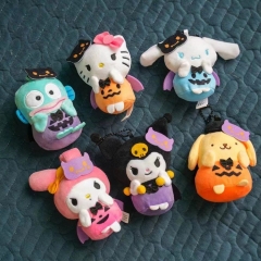 9-12cm 6 Styles Sanrio Hello Kitty Kuromi Cartoon Anime Plush Toy Pendant