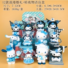 12PCS/SET 7-12cm Sanrio Cartoon Surprise Blind Box Anime PVC Figure Toy