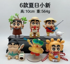 10CM 6PCS/SET Crayon Shin-chan Cartoon Anime PVC Figure Toy