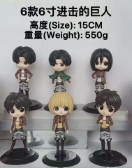 15CM 6PCS/SET Attack on Titan/Shingeki No Kyojin Cartoon Anime PVC Figure Toy