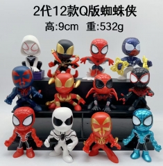 9CM 12PCS/SET Spider-Man Cartoon Anime PVC Figure Toy