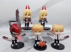 5PCS/SET 11.5CM Chainsaw Man Cartoon Anime PVC Figure Toy