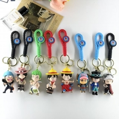 8 Styles One Piece Cartoon Anime PVC Figure Keychain