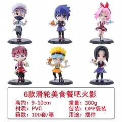 OPP Bag)9-10cm 6PCS/SET Naruto Cartoon Anime PVC Figure Toy