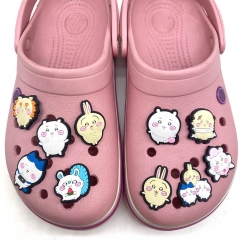 10PCS/SET Chiikawa DIY Slippers Decoration PVC Cartoon Anime Shoe Charms Buckle Accessories