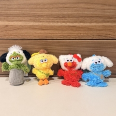 4 Styles 10cm Sesame Street Cartoon Anime Plush Toy Pendant