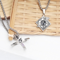 3 Styles Link Click Cartoon Acrylic Ring Anime Necklace