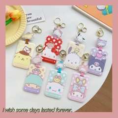 7 Styles Sanrio Kuromi Pochacco Cartoon Anime Card Holder Bag With Lanyard