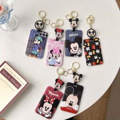 8 Styles Mickey Mouse and Donald Duck Cartoon Anime Card Holder Bag With Lanyard