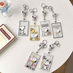 6 Styles Snoopy Cartoon Anime Card Holder Bag With Lanyard