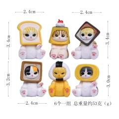 杂货可爱和风日式猫6款美食土司猫咪创意小摆件园艺饰物潮玩摆件