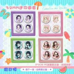 32mm 8 Styles Demon Slayer: Kimetsu no Yaiba Cartoon Pin Anime Tinplate Brooch