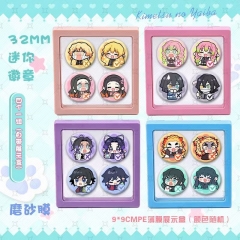 32mm 5 Styles Demon Slayer: Kimetsu no Yaiba Cartoon Pin Anime Tinplate Brooch