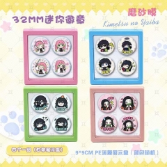 32mm 12 Styles Demon Slayer: Kimetsu no Yaiba Cartoon Pin Anime Tinplate Brooch