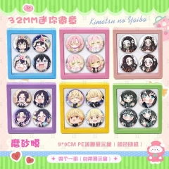 32mm 22 Styles Demon Slayer: Kimetsu no Yaiba Cartoon Pin Anime Tinplate Brooch