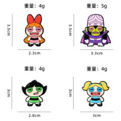 4 Styles The Powerpuff Girls Cartoon Pin Anime Alloy Brooch