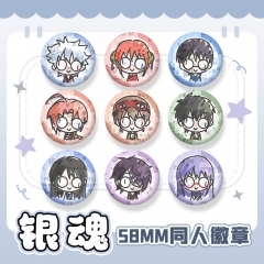 58mm 9 Styles Gintama Cartoon Pin Anime Tinplate Brooch