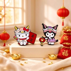 卡通三丽鸥胸针Hello Kitty库洛米新年系列徽章可爱猫咪国风勋章