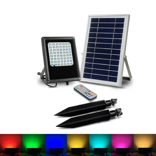 15W Solar RGB Flood Light China Solar Led Flood Light manufacturer