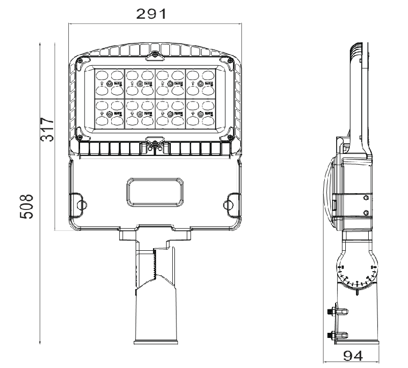 100w-led-parking-lot-light-size