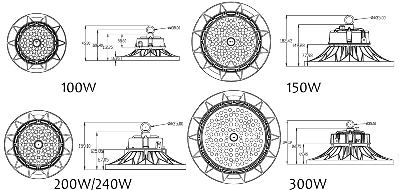 ufo-led-high-bay-light-size