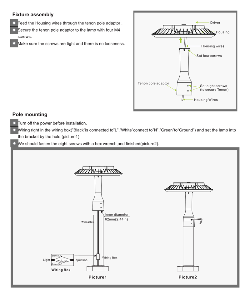 led-post-top-light-Installation