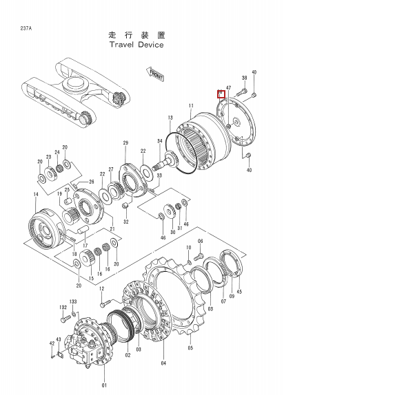 EX200-2 TRAVEL DEVICE