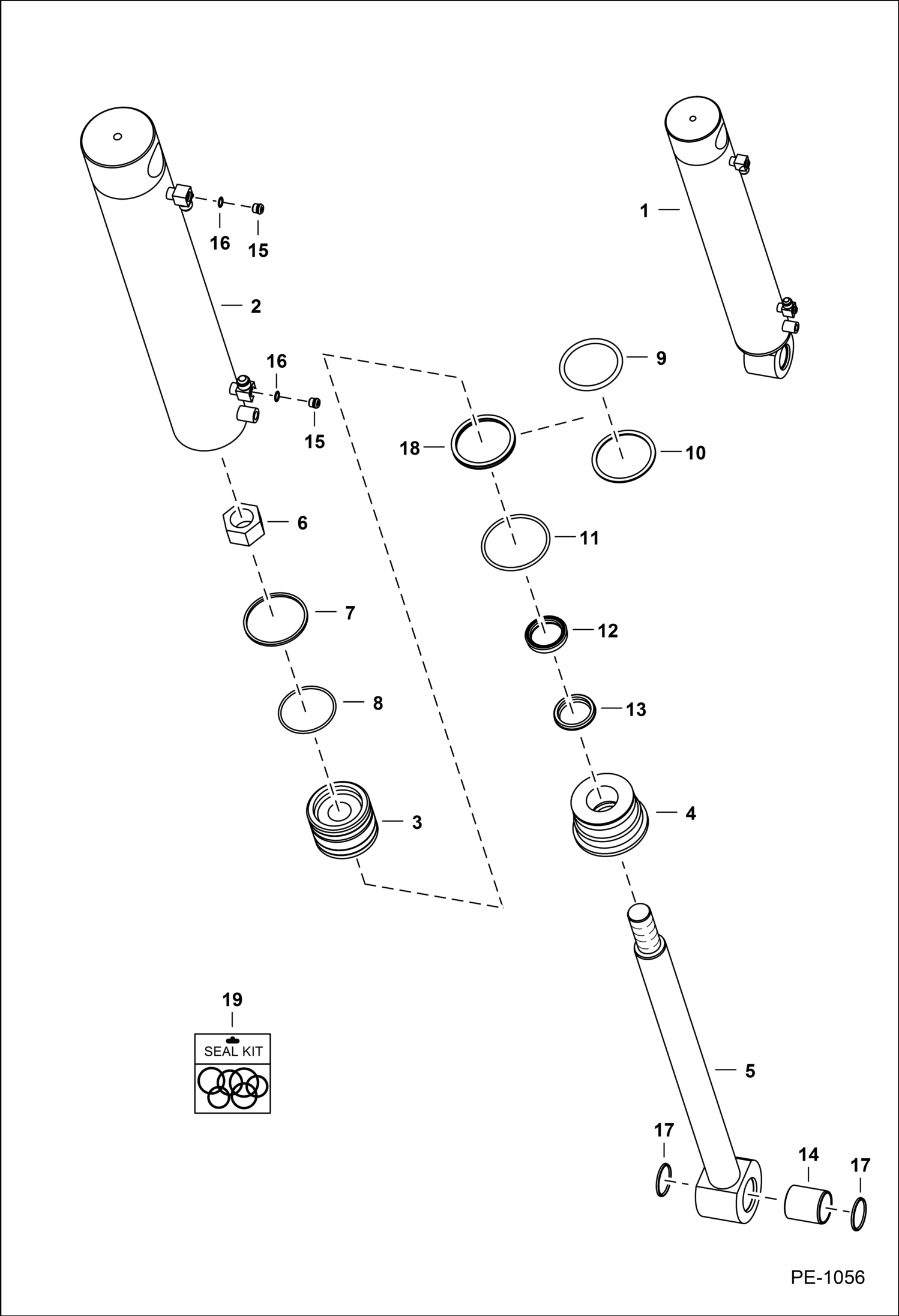 Bobcat S160 Lift Cylinder Tilt Cylinder
