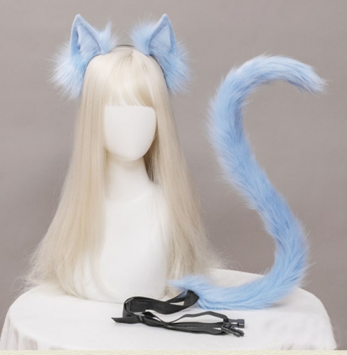 Handmade Cute Furry Cat Ears Cat Tail Christmas Accessories