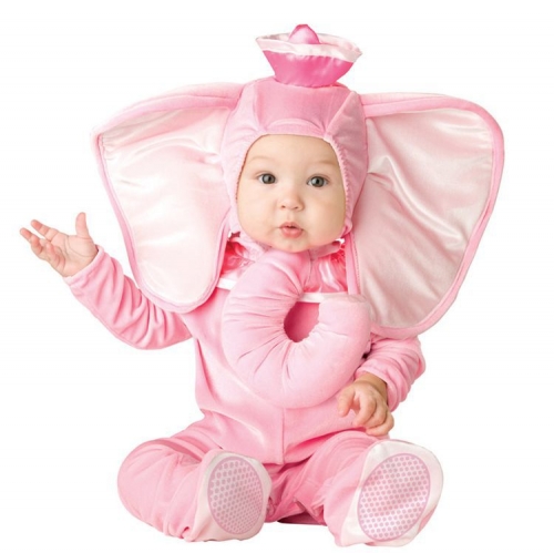 Pink and Grey Elephant Baby Romper Costumes