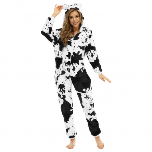 Cow Double-sided Women Cheap Onesies Pajamas