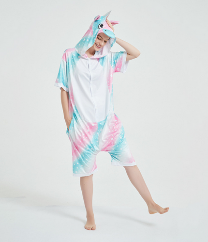 Kigurumi Starry Sky Unicorn Short-Sleeved Summer Pajama