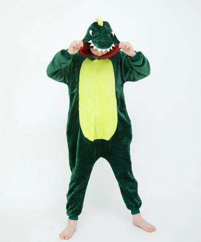 Kids Green Dinosaur Onesie Pajama