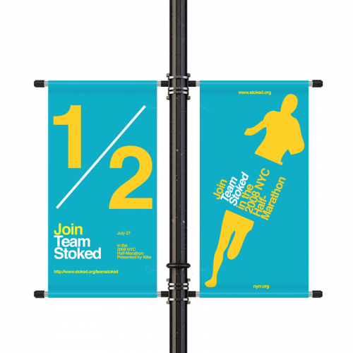 Street Pole Flag Banner 60x120CM (Two Side)