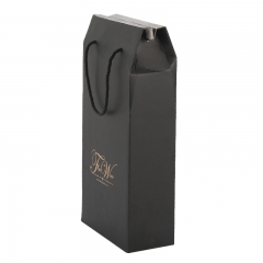 Black Wine Gift Box - Reusable Caddy - Easy to Assemble - No Glue Required - rope handle - Corrugated Design  - Sancerre Collection