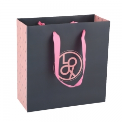 Luxury Ribbon Handles Gift Shopping Custom Printed Paper Bags With Your Own Logo