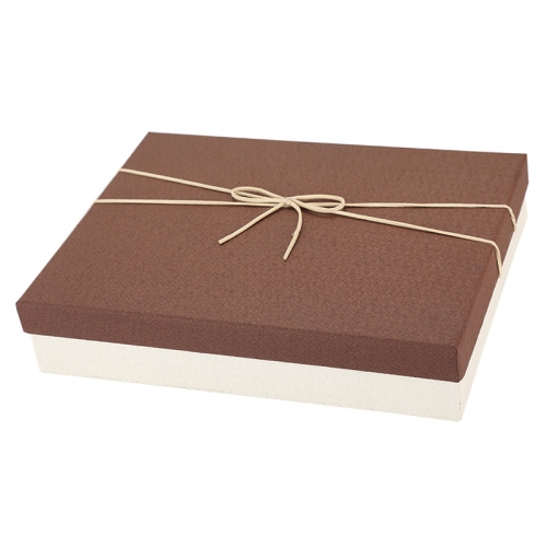 Brown  cardboard gift box with bow tie,wrapping kit