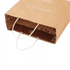 Kraft Paper Brown Shopping Bag With Serrated Top