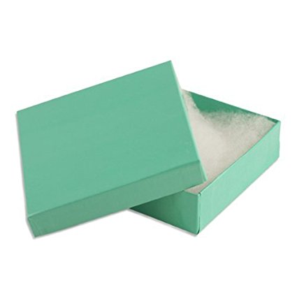 Cotton Filled Teal Blue Color Jewelry Gift and Retail Boxes
