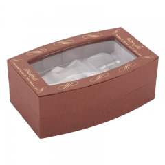 Cosmetic wooden box with window