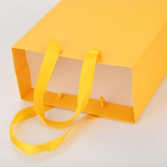 Promotional Hand bag ,satin ribbon handle paper bags