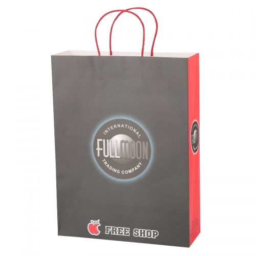 March expo Customized white kraft flexo printing machine paper shopping bag,customized color