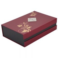 High Quality Luxury Wine  Packaging Gift Boxes ,satin fabric wrap insert flat box